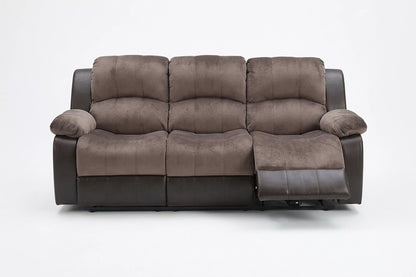 The Sutton Chocolate Padded Suede Manual Recliner Sofa - view 5