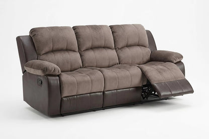 The Sutton Chocolate Padded Suede Manual Motion Living Room Set – 3 Piece - view 28