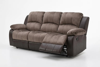 The Sutton Chocolate Padded Suede Manual Recliner Sofa - view 8