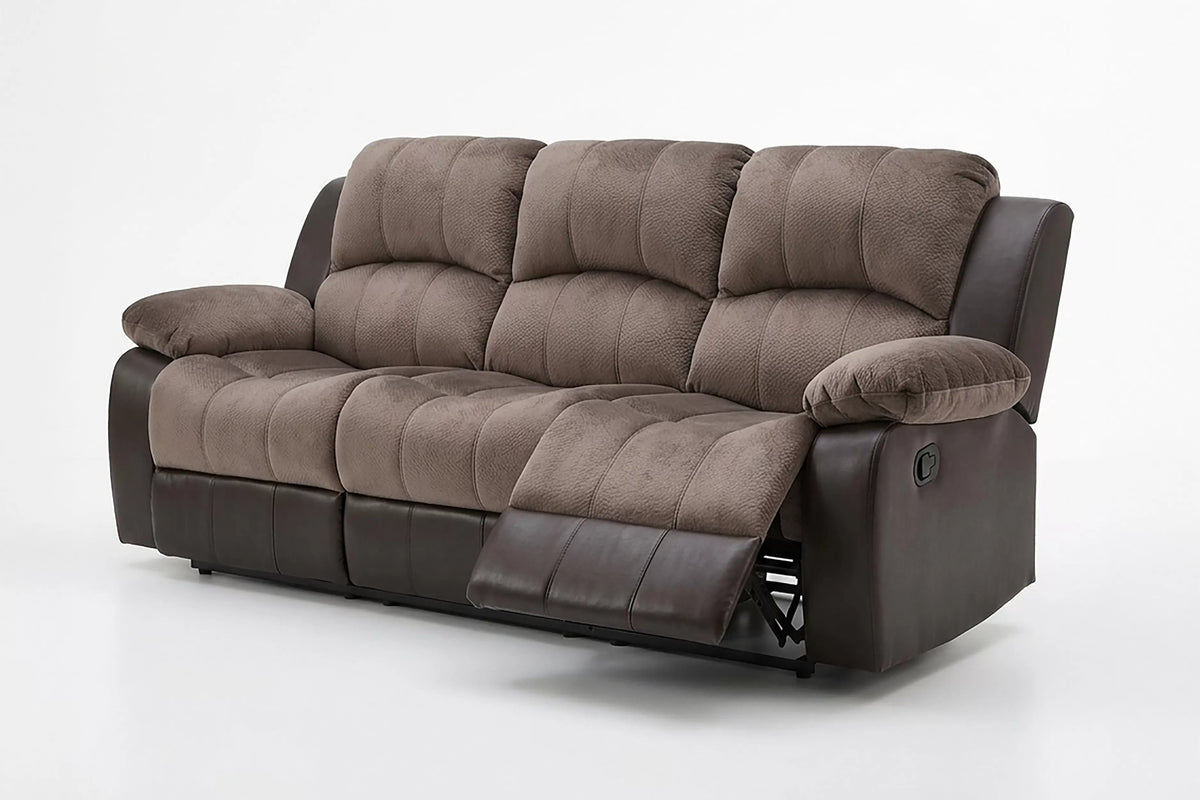 The Sutton Chocolate Padded Suede Manual Motion Living Room Set – 3 Piece - view 30