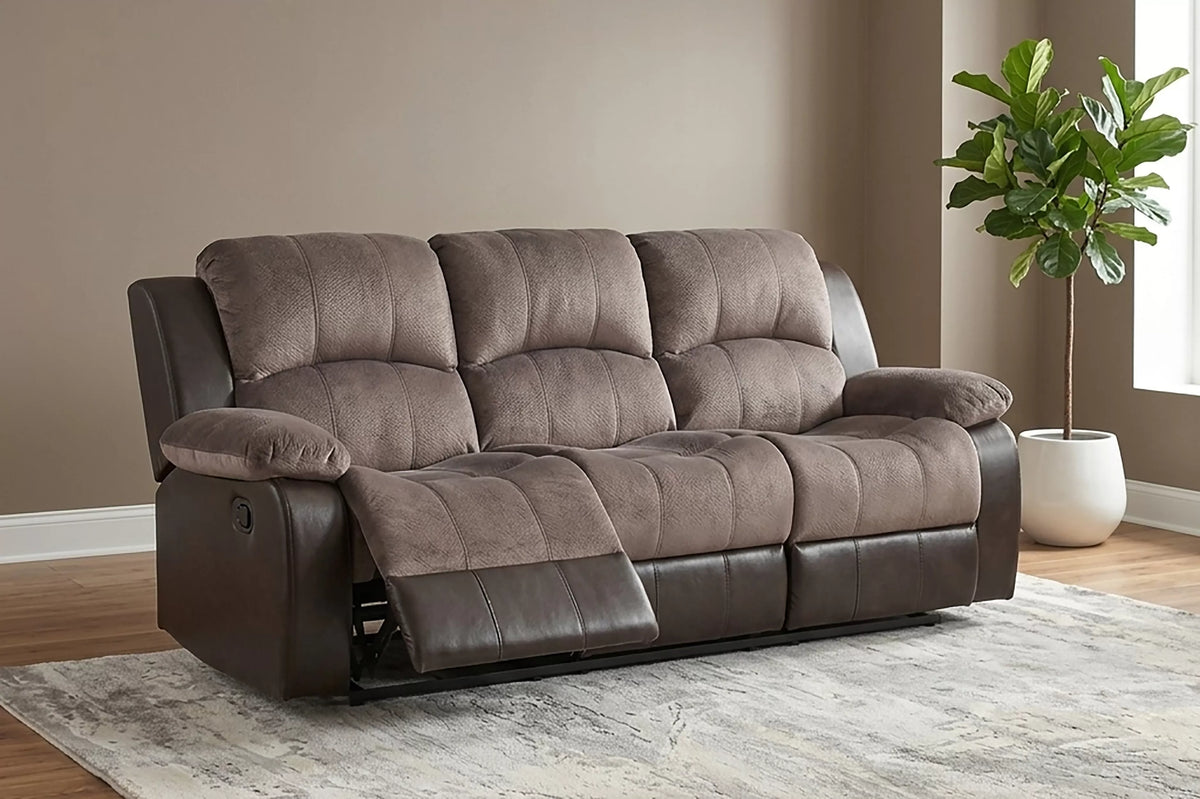 The Sutton Chocolate Padded Suede Manual Motion Living Room Set – 3 Piece - view 31