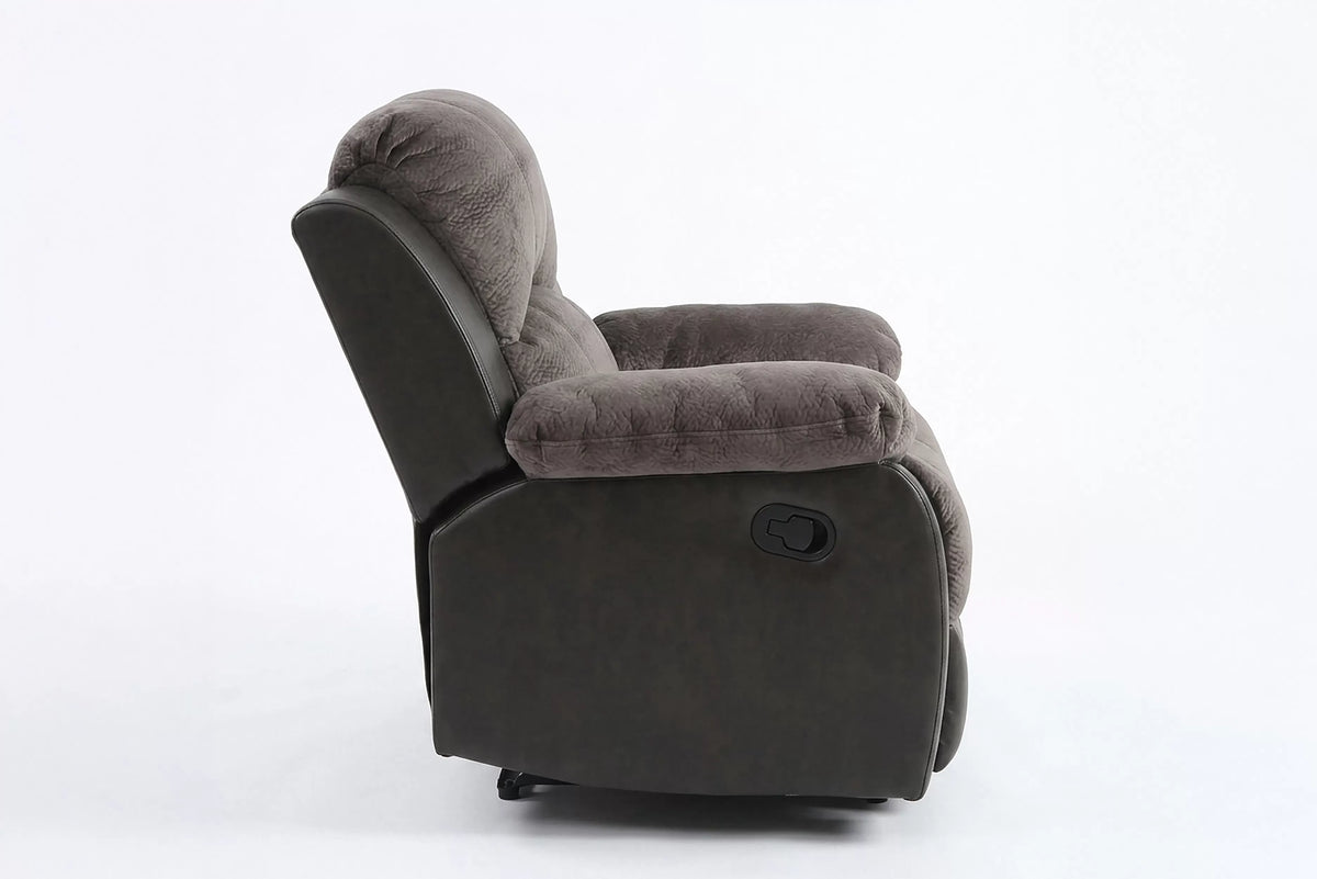 The Sutton Chocolate Padded Suede Manual Glider Recliner Chair - view 7