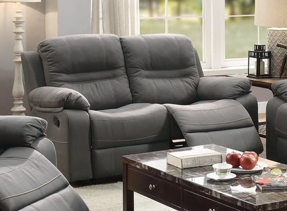 The Norwood Slate Blue Breathable Leatherette Manual Motion Living Room Set – 3 Piece - view 9