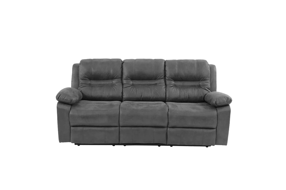 The Norwood Slate Blue Breathable Leatherette Manual Recliner Sofa - view 3