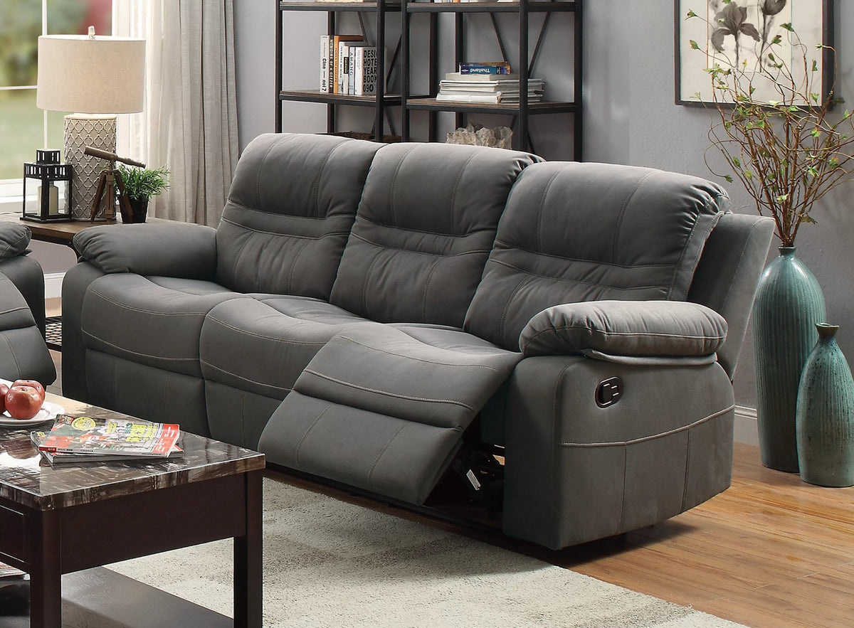 The Norwood Slate Blue Breathable Leatherette Manual Motion Living Room Set – 3 Piece - view 14