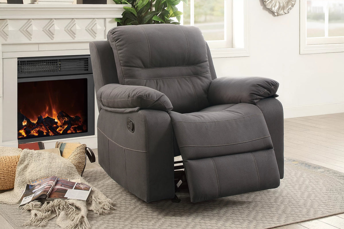 The Norwood Slate Blue Breathable Leatherette Manual Glider Recliner Chair - view 1