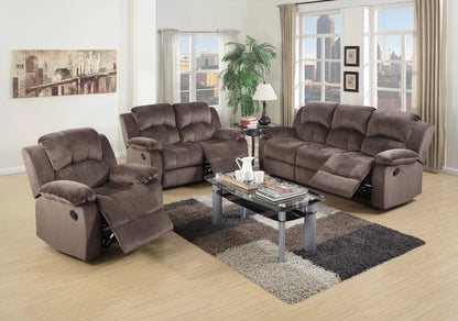 The Sutton II Chocolate Padded Suede Manual Motion Living Room Set – 3 Piece - view 10
