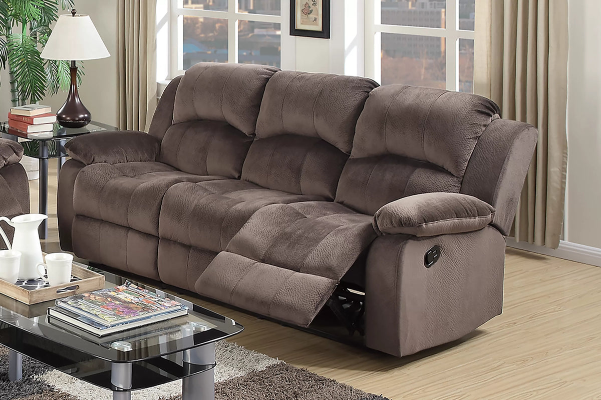 The Sutton II Chocolate Padded Suede Manual Motion Living Room Set – 3 Piece - view 13