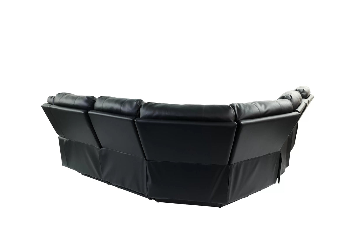 The Grady Black Bonded Leather Manual Reclining Sectional – 3 Piece - view 4