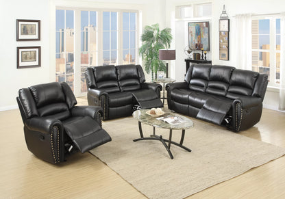 The Grady II Black Bonded Leather Manual Motion Living Room Set – 3 Piece - view 16