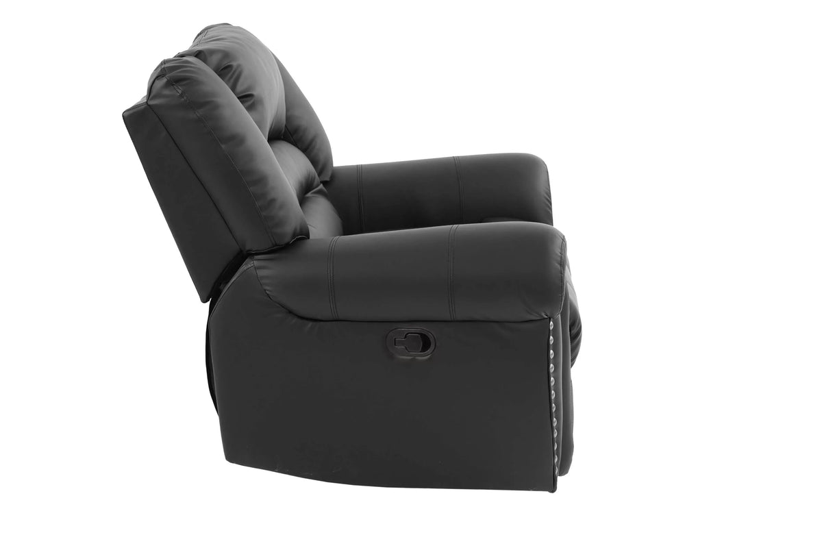 The Grady II Black Bonded Leather Manual Motion Living Room Set – 3 Piece - view 8