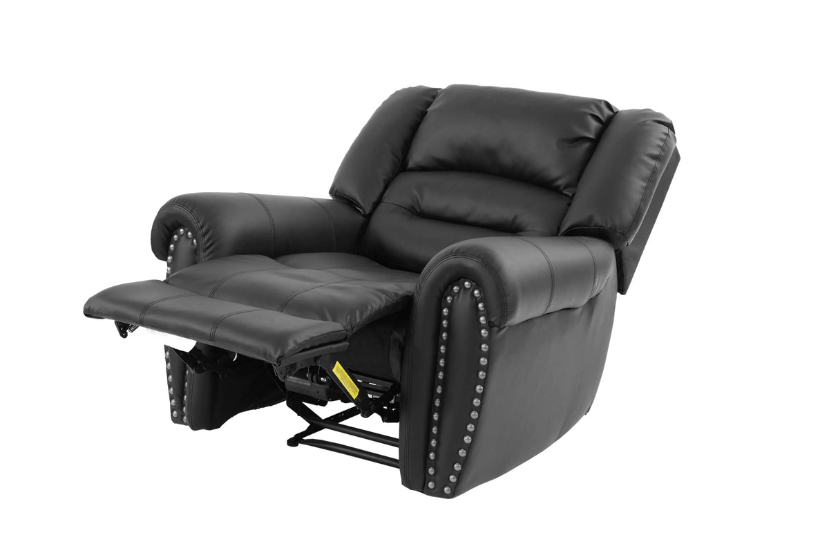 The Grady II Black Bonded Leather Manual Motion Living Room Set – 3 Piece - view 11