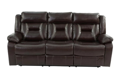 The Kessler Dark Brown Gel Leatherette Manual Recliner Sofa - view 3
