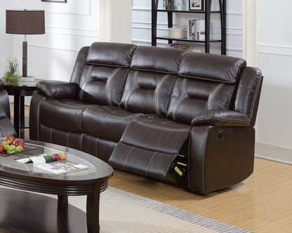 The Kessler Dark Brown Gel Leatherette Manual Recliner Sofa - view 1