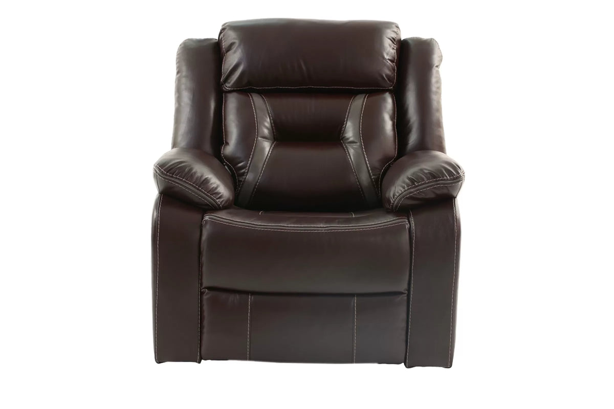 The Kessler Dark Brown Gel Leatherette Manual Glider Recliner Chair - view 3