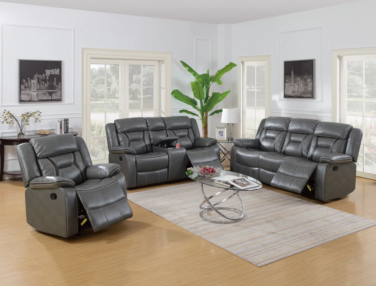 The Kessler Gray Gel Leatherette Manual Glider Recliner Chair - view 2