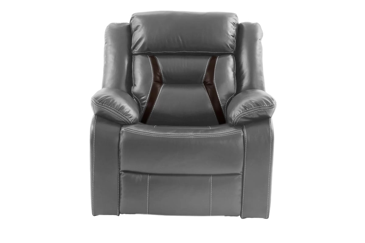 The Kessler Gray Gel Leatherette Manual Motion Living Room Set – 3 Piece - view 6