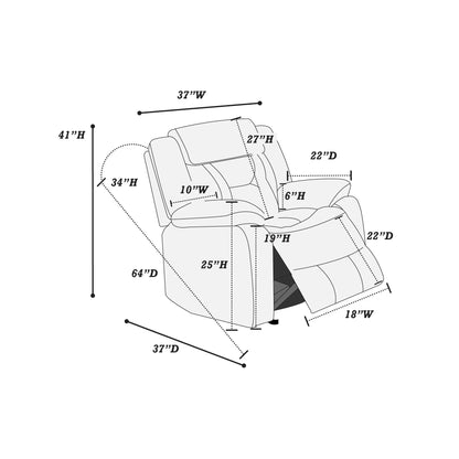 The Kessler Gray Gel Leatherette Manual Glider Recliner Chair - view 5