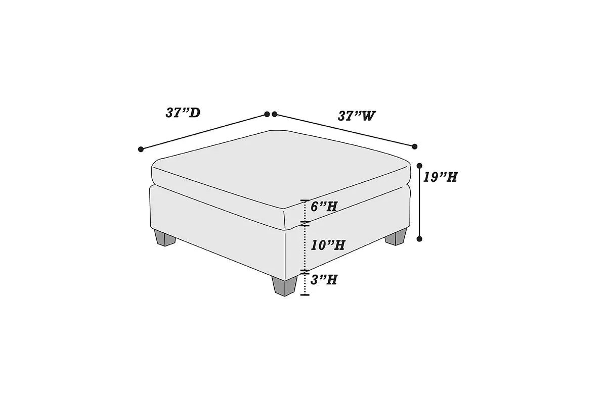 The Chenille Gray Cocktail Ottoman - view 3