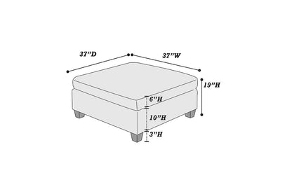 The Chenille Gray Cocktail Ottoman - view 3