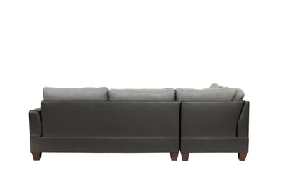 The Blackwell Gray Linen-Look Reversible Sectional with Ottoman – 3 Piece