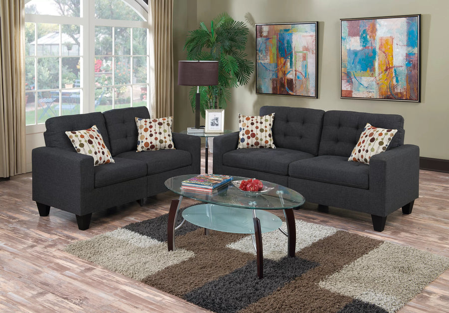 The Rowan Blue Gray Sofa Set – 2 Piece