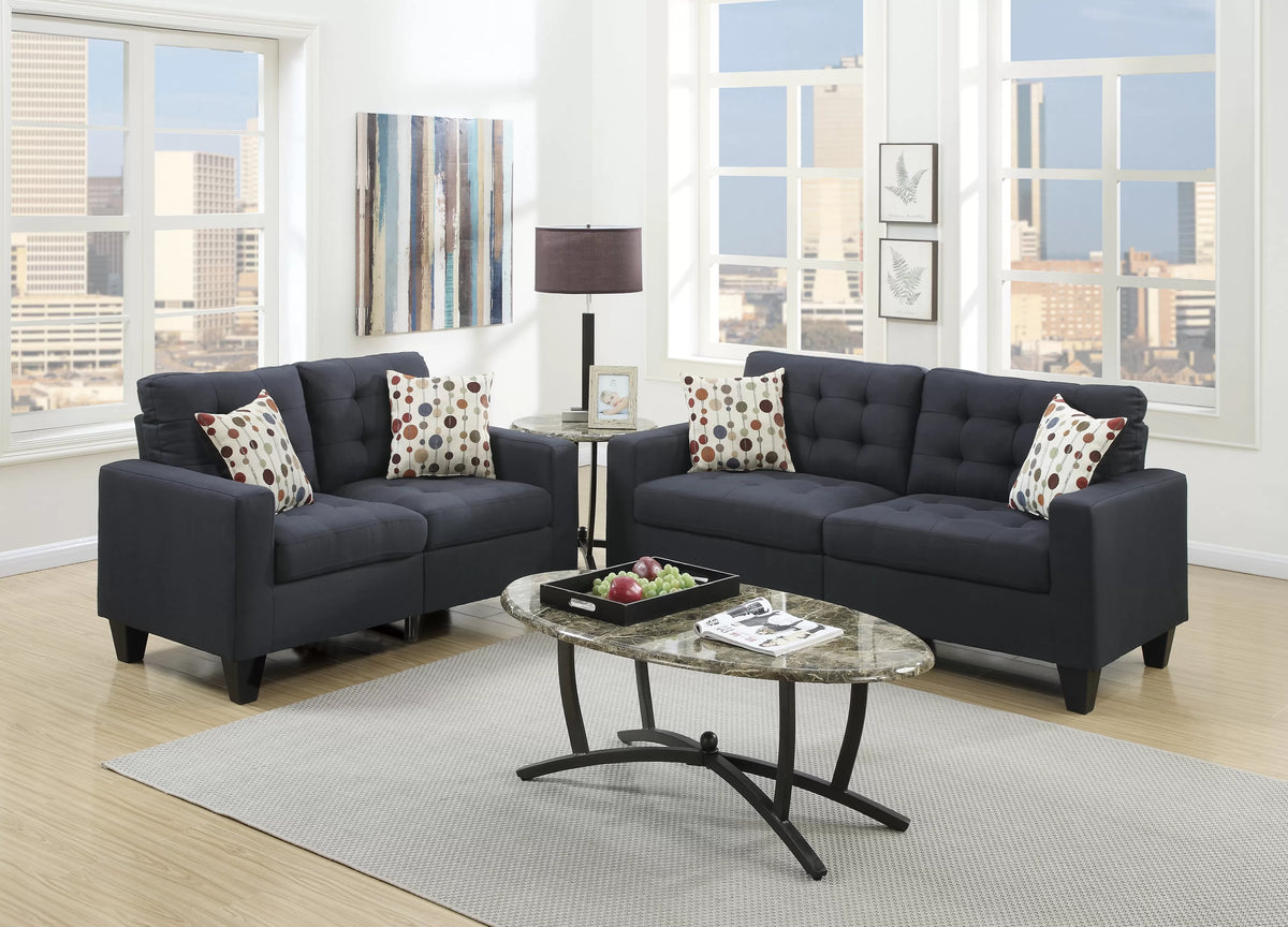The Rowan Black Sofa Set – 2 Piece