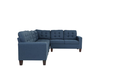 The Carrington Navy Linen-Look Sectional – 4 Piece