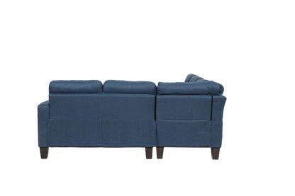 The Carrington Navy Linen-Look Sectional – 4 Piece