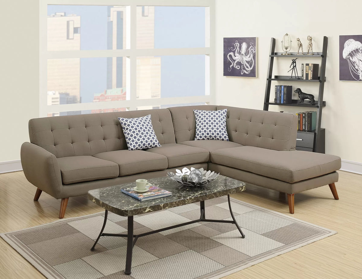 The Donnelly Gray Linen-Look Sectional – 2 Piece