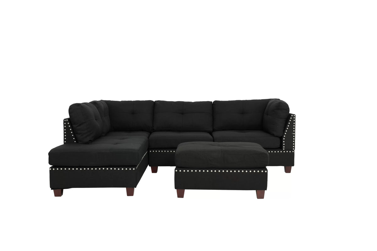 The Thornton Black Sectional – 3 Piece - view 2