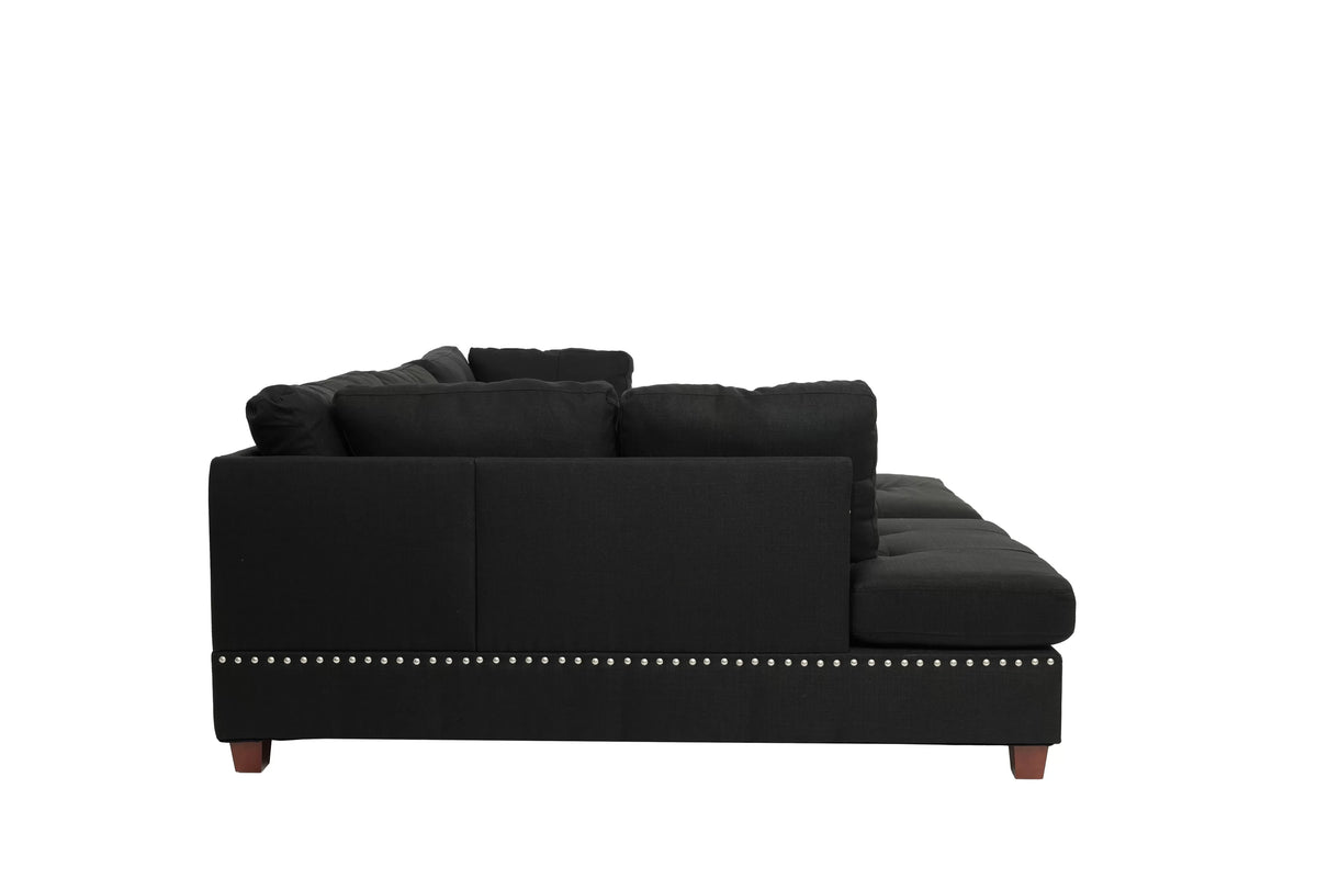 The Thornton Black Sectional – 3 Piece - view 4