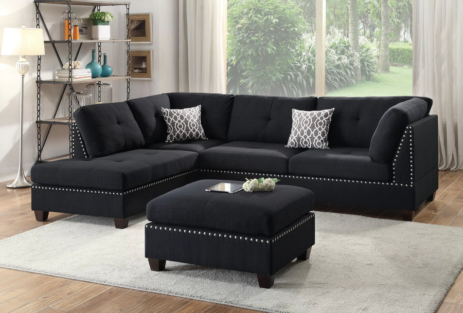 Seccional Thornton Negro – 3 Piezas