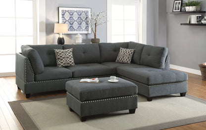 The Thornton Blue Gray Sectional – 3 Piece