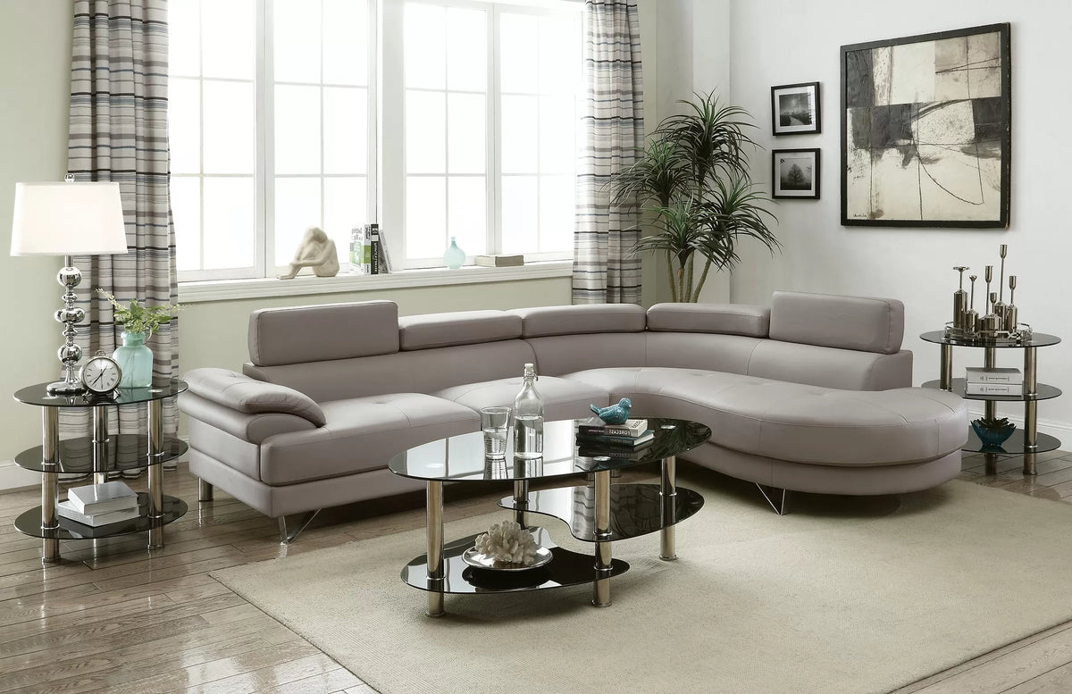 The Calloway Light Gray Sectional – 2 Piece