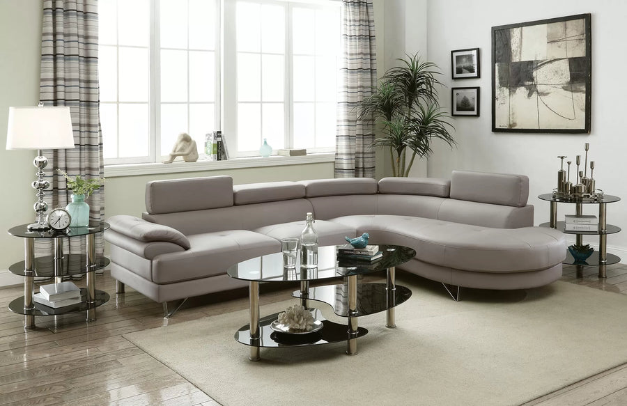 Seccional Calloway Claro Gris – 2 Piezas
