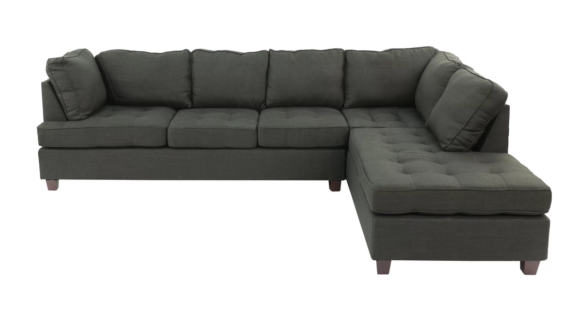 The Whitaker Ash Black Sectional – 2 Piece
