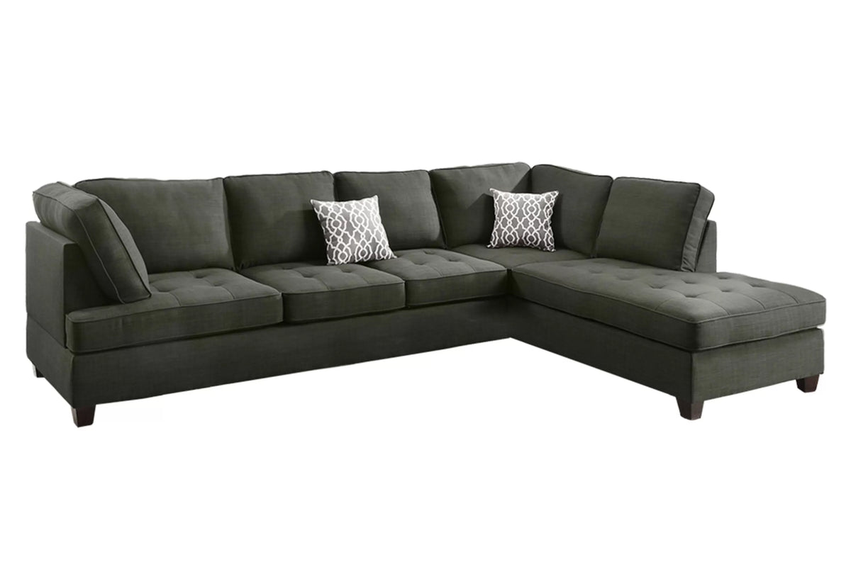 The Whitaker Ash Black Sectional – 2 Piece