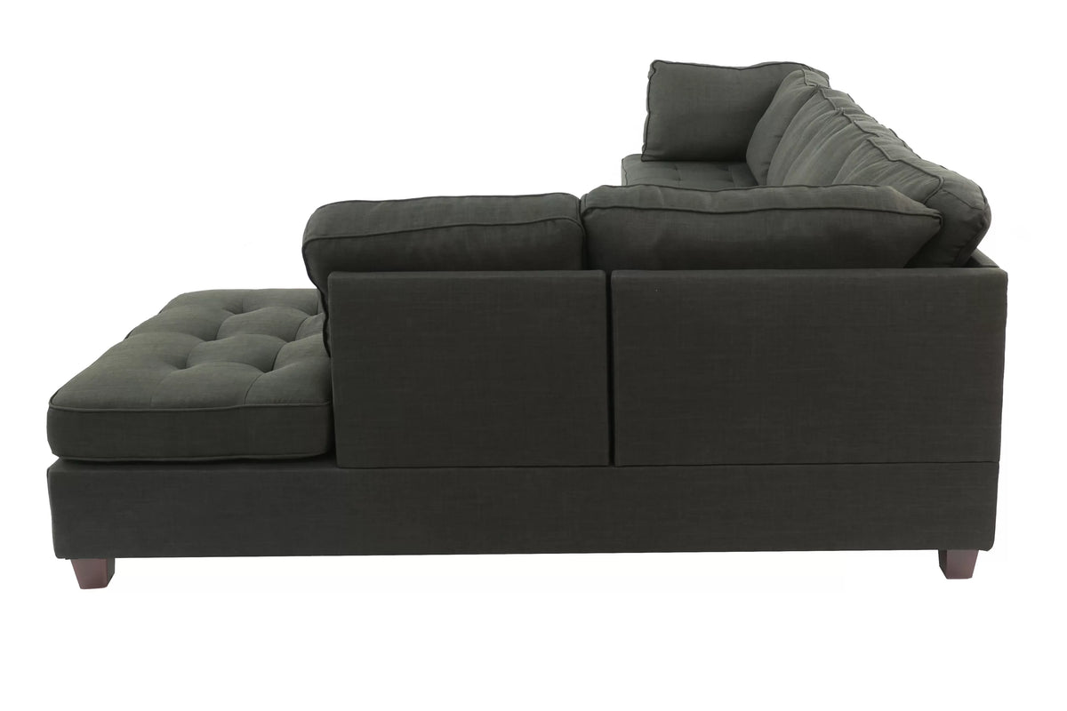 The Whitaker Ash Black Sectional – 2 Piece