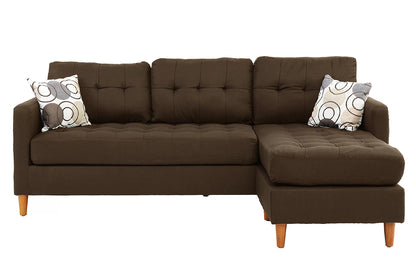The Copeland Chocolate Linen-Look Reversible Sectional – 2 Piece