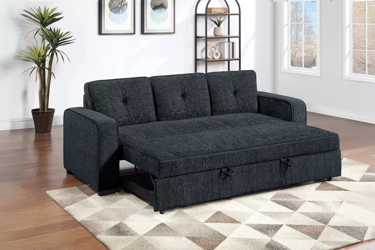 The Marlowe Black Chenille Convertible Sleeper Sofa - view 2