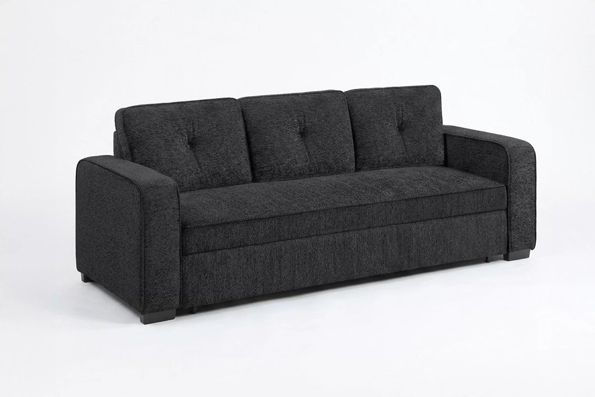 The Marlowe Black Chenille Convertible Sleeper Sofa - view 5