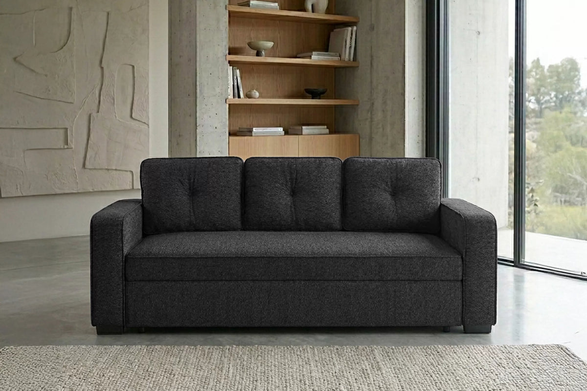 The Marlowe Black Chenille Convertible Sleeper Sofa - view 7