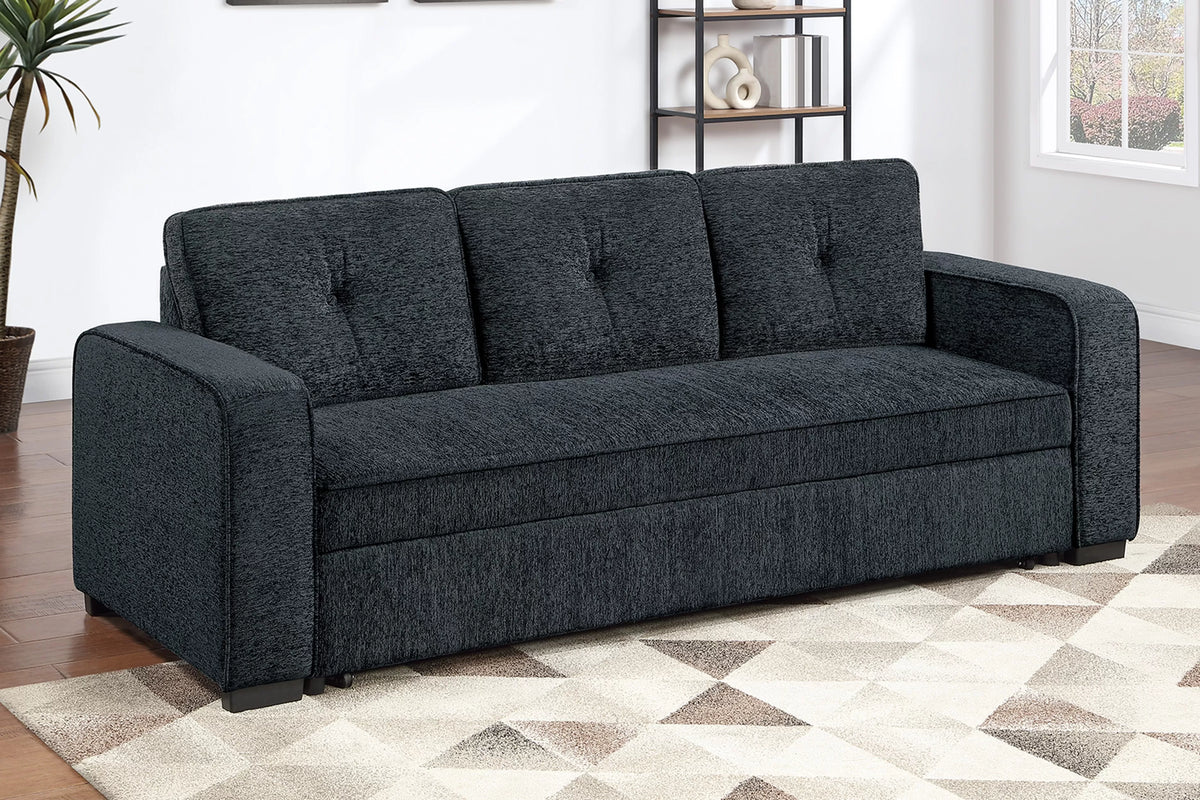 The Marlowe Black Chenille Convertible Sleeper Sofa - view 1