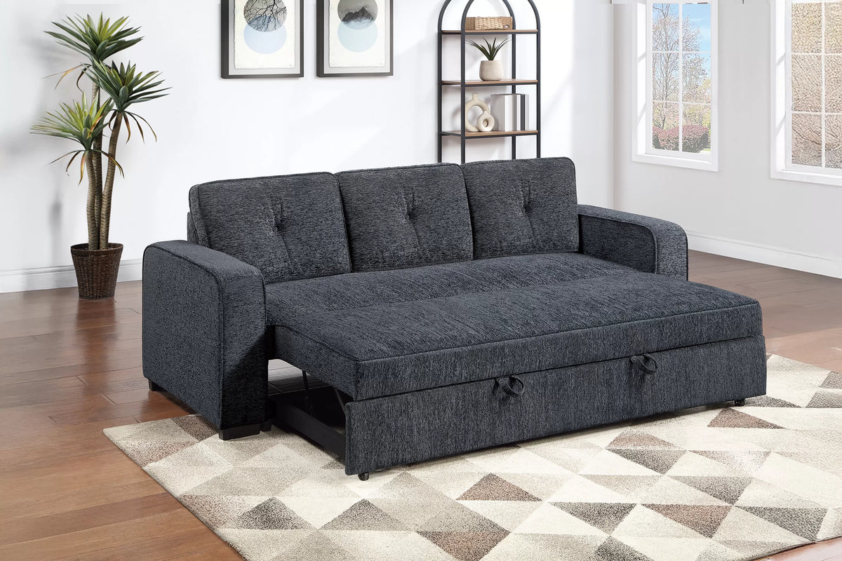 The Marlowe Dark Gray Chenille Convertible Sleeper Sofa - view 2