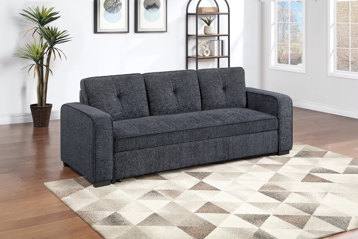 The Marlowe Dark Gray Chenille Convertible Sleeper Sofa - view 3