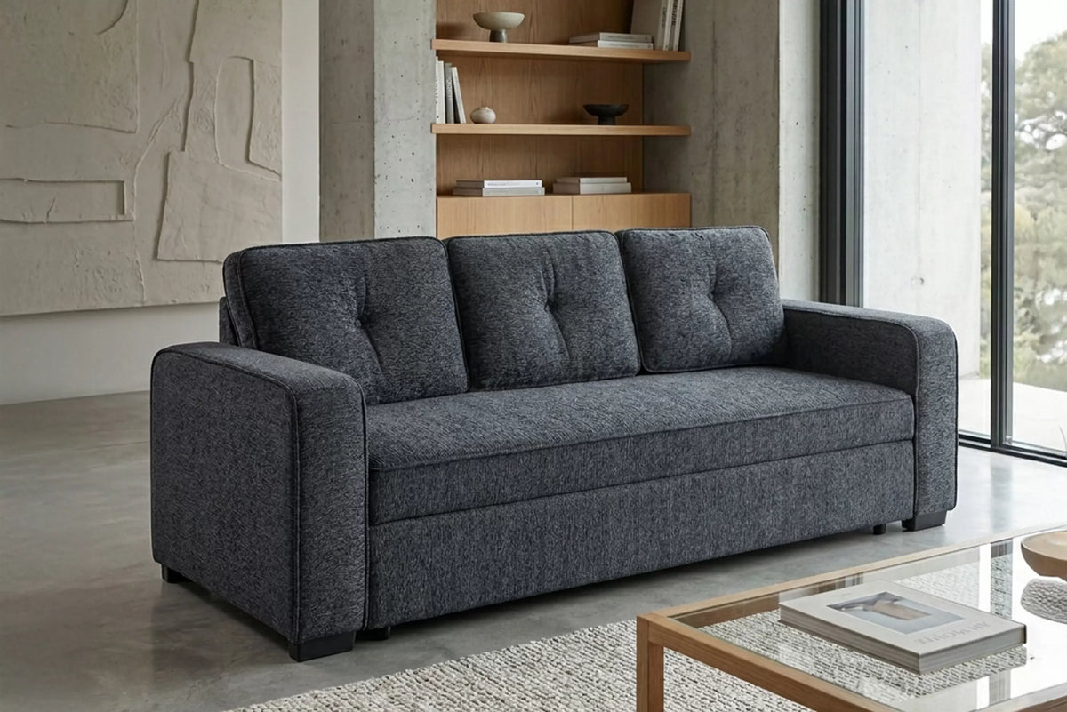 The Marlowe Dark Gray Chenille Convertible Sleeper Sofa - view 8