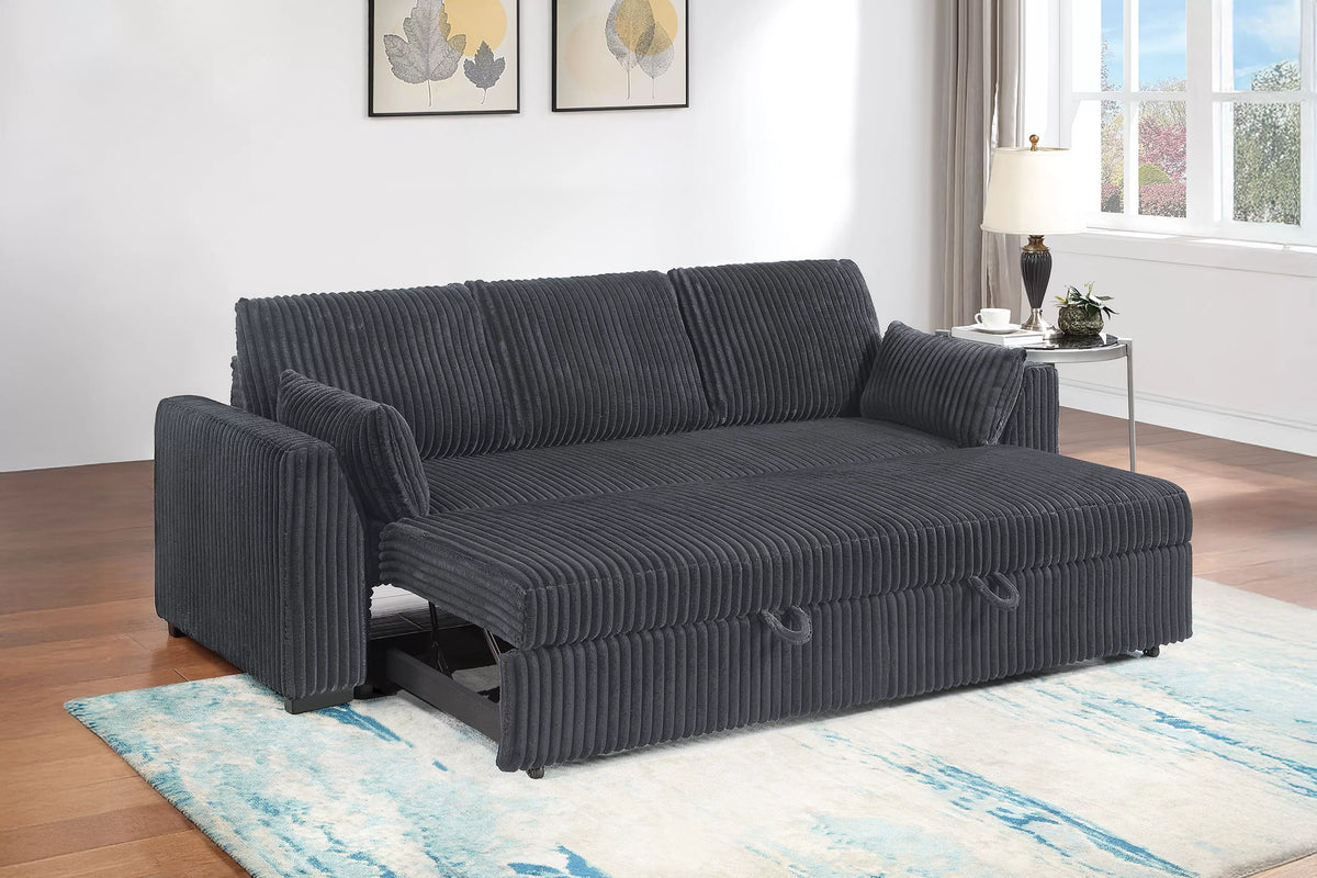 The Bexley Gray Corduroy Convertible Sleeper Sofa - view 2