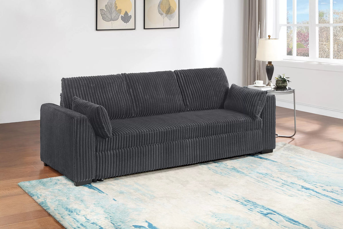 The Bexley Gray Corduroy Convertible Sleeper Sofa - view 3