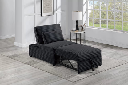 The Pemberton Black Corduroy Convertible Sleeper Chair - view 2